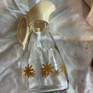 Syrup Glass Pitcher with Gold Accents from the 1970’s